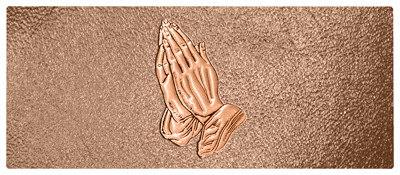 DNSEMP-L-516-CP-SH-BZ Copper Praying Hands Shimmer Bronze